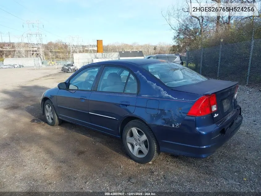 2HGES26765H524256 2005 Honda Civic Ex