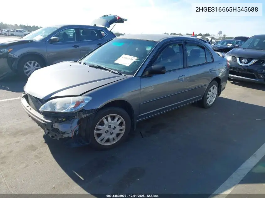 2HGES16665H545688 2005 Honda Civic Lx