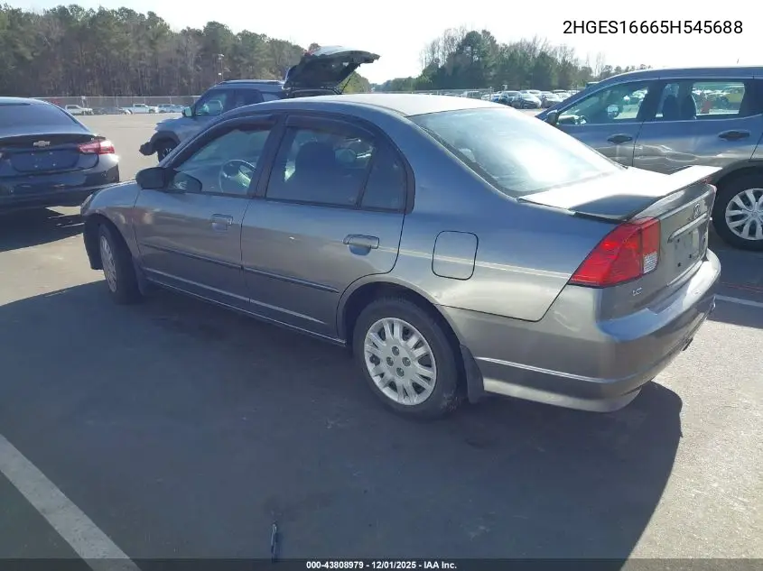 2HGES16665H545688 2005 Honda Civic Lx