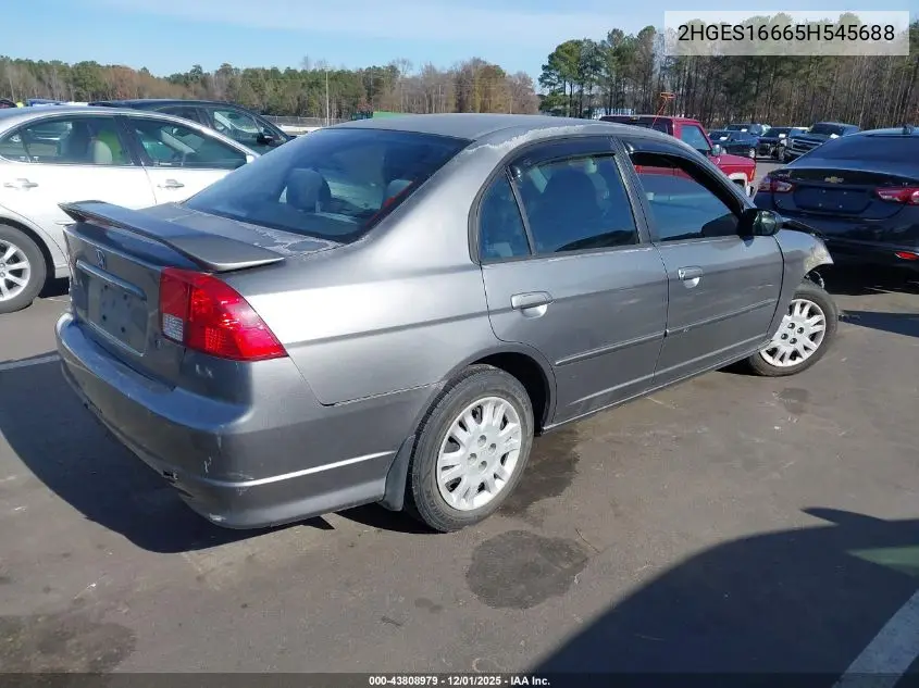 2HGES16665H545688 2005 Honda Civic Lx