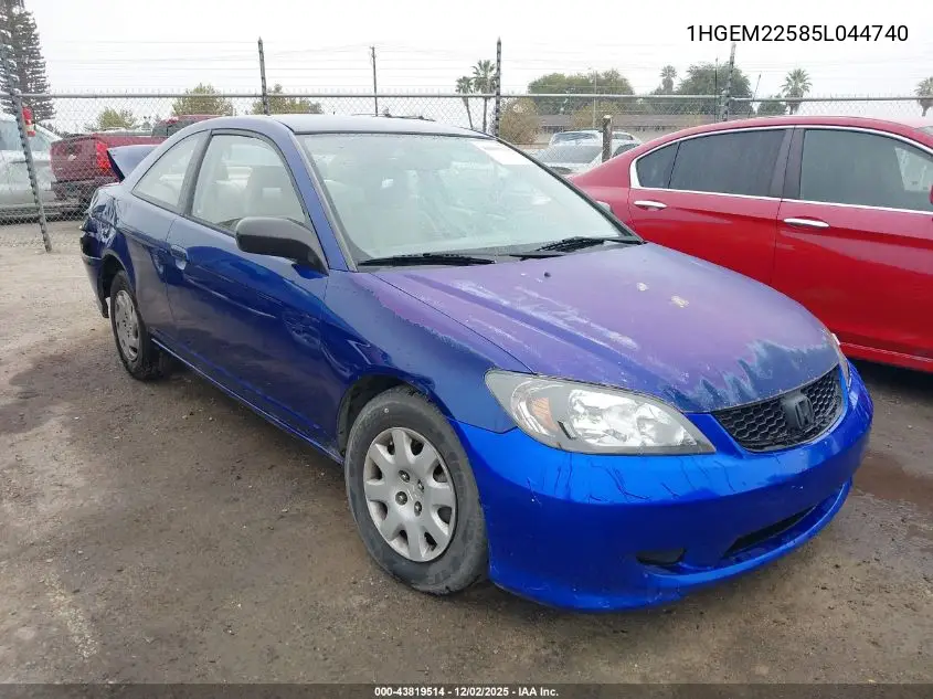 1HGEM22585L044740 2005 Honda Civic Lx