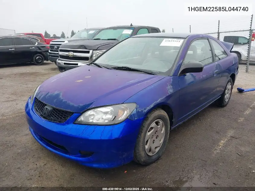 1HGEM22585L044740 2005 Honda Civic Lx