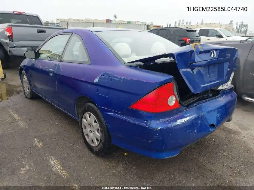 1HGEM22585L044740 2005 Honda Civic Lx