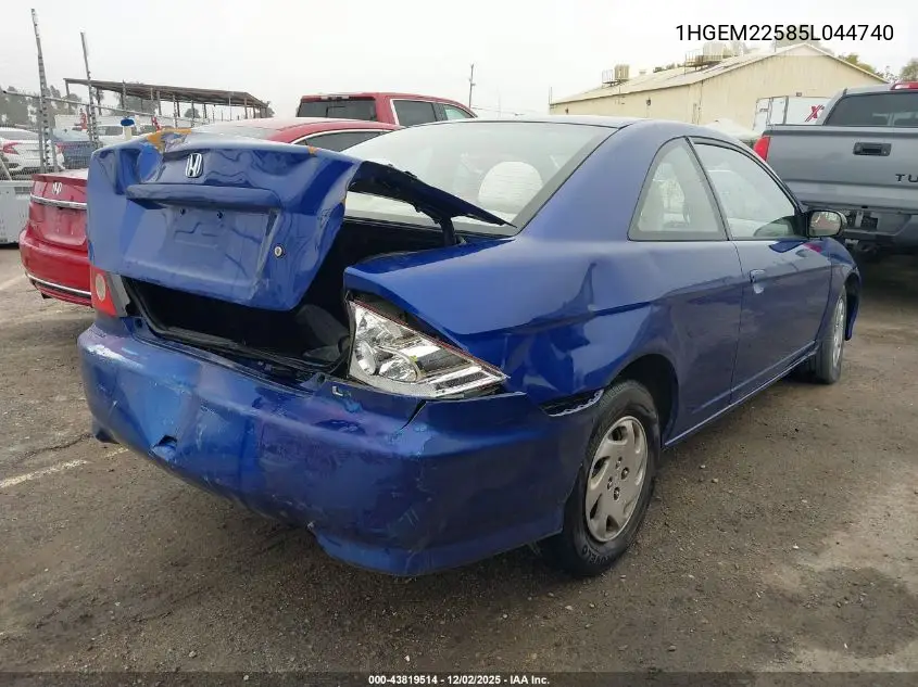 1HGEM22585L044740 2005 Honda Civic Lx