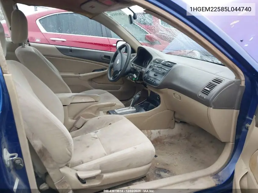 1HGEM22585L044740 2005 Honda Civic Lx