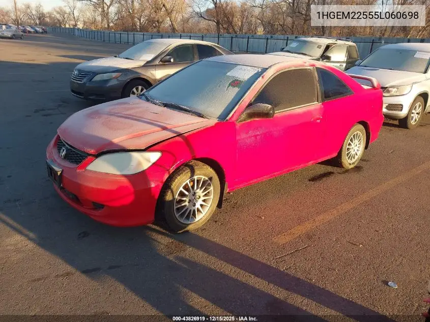 1HGEM22555L060698 2005 Honda Civic Lx