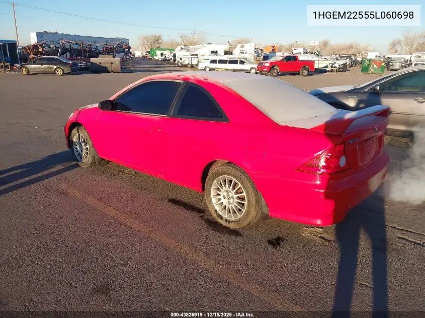1HGEM22555L060698 2005 Honda Civic Lx