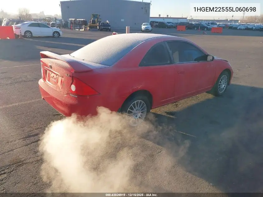 1HGEM22555L060698 2005 Honda Civic Lx