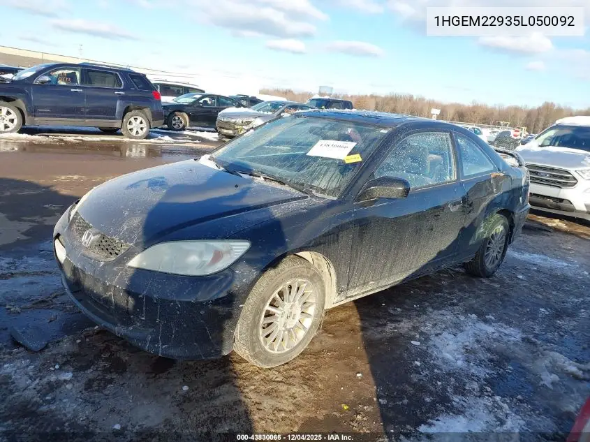 1HGEM22935L050092 2005 Honda Civic Ex