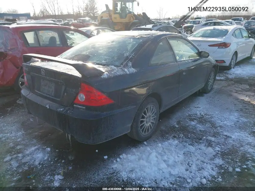 1HGEM22935L050092 2005 Honda Civic Ex