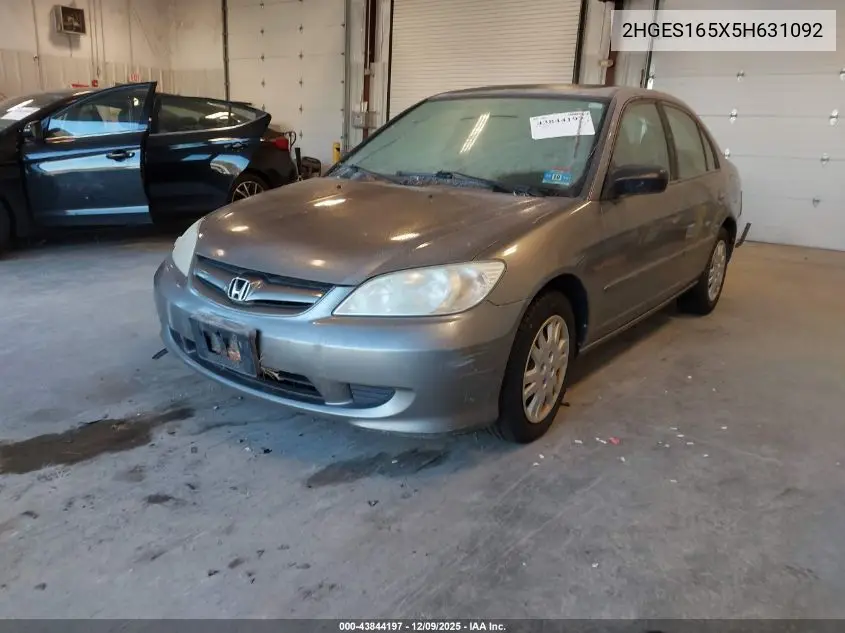 2HGES165X5H631092 2005 Honda Civic Lx