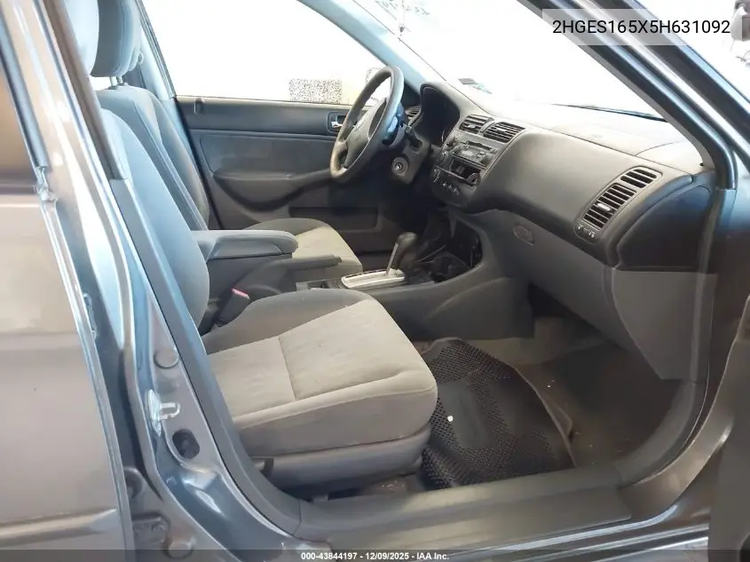 2HGES165X5H631092 2005 Honda Civic Lx