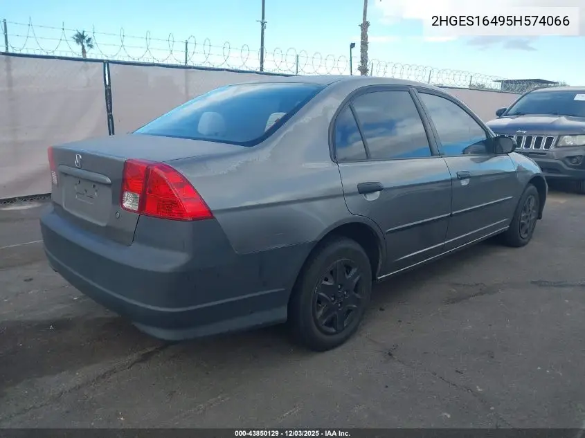 2HGES16495H574066 2005 Honda Civic Vp