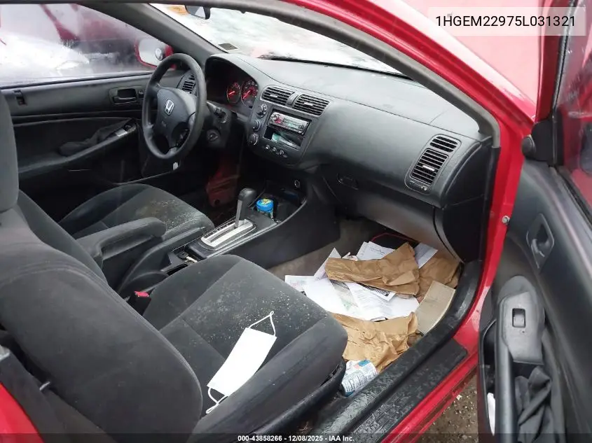 1HGEM22975L031321 2005 Honda Civic Ex