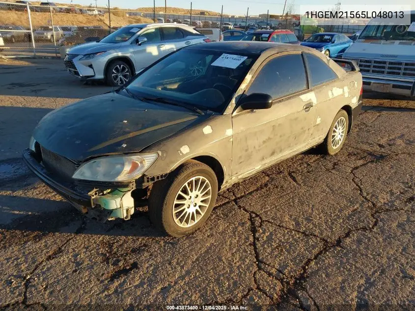 1HGEM21565L048013 2005 Honda Civic Lx