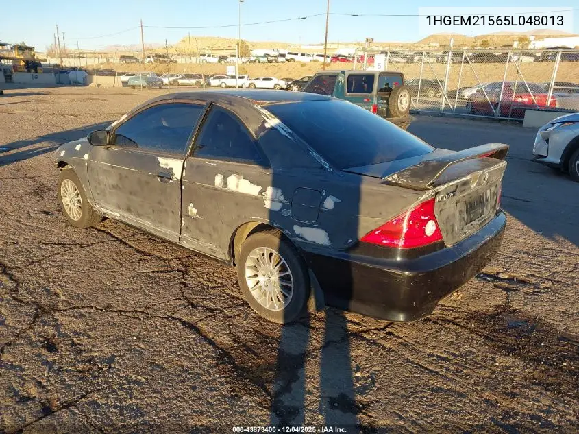 1HGEM21565L048013 2005 Honda Civic Lx
