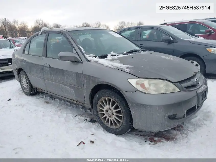 2HGES25745H537914 2005 Honda Civic Ex