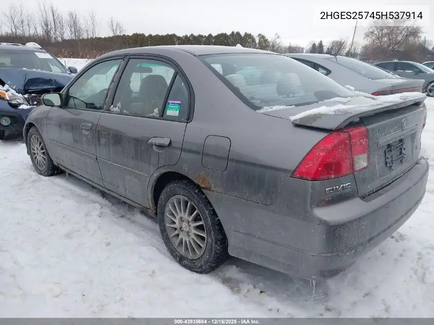 2HGES25745H537914 2005 Honda Civic Ex
