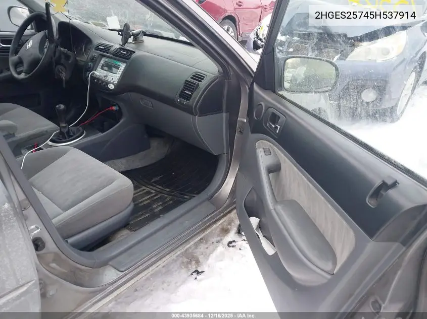 2HGES25745H537914 2005 Honda Civic Ex