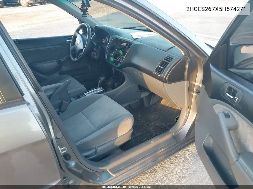 2HGES267X5H574271 2005 Honda Civic Ex