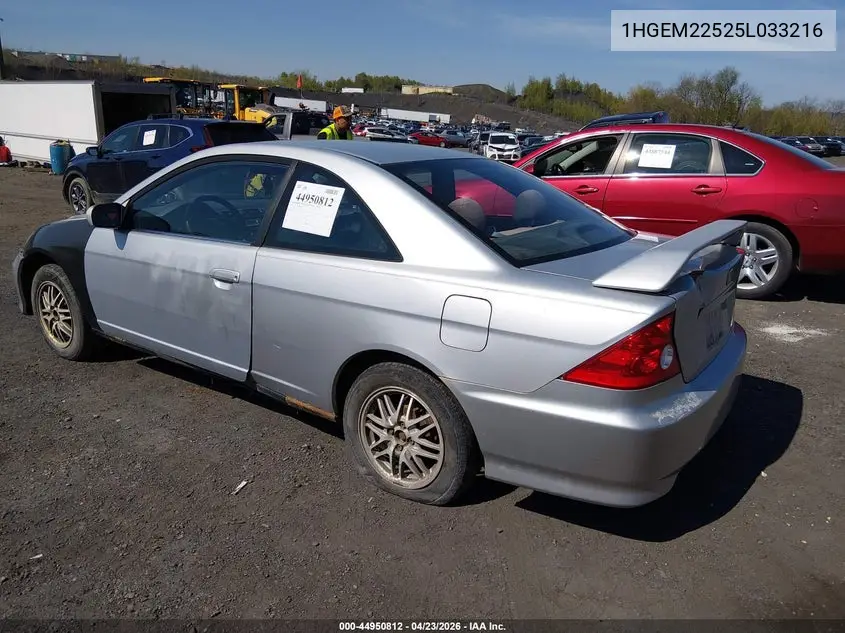 1HGEM22525L033216 2005 Honda Civic Lx