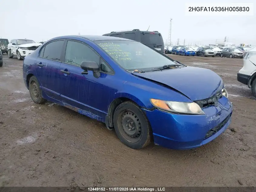 2HGFA16336H005830 2006 Honda Civic Dx-G