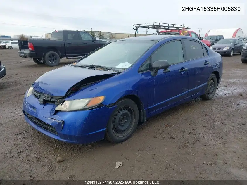 2HGFA16336H005830 2006 Honda Civic Dx-G