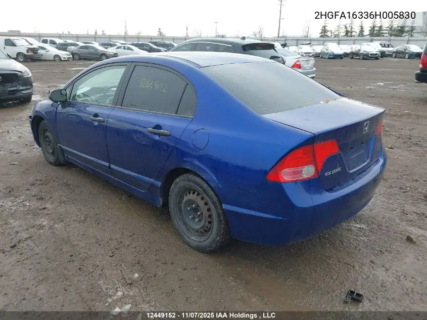 2HGFA16336H005830 2006 Honda Civic Dx-G