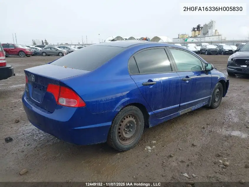 2HGFA16336H005830 2006 Honda Civic Dx-G