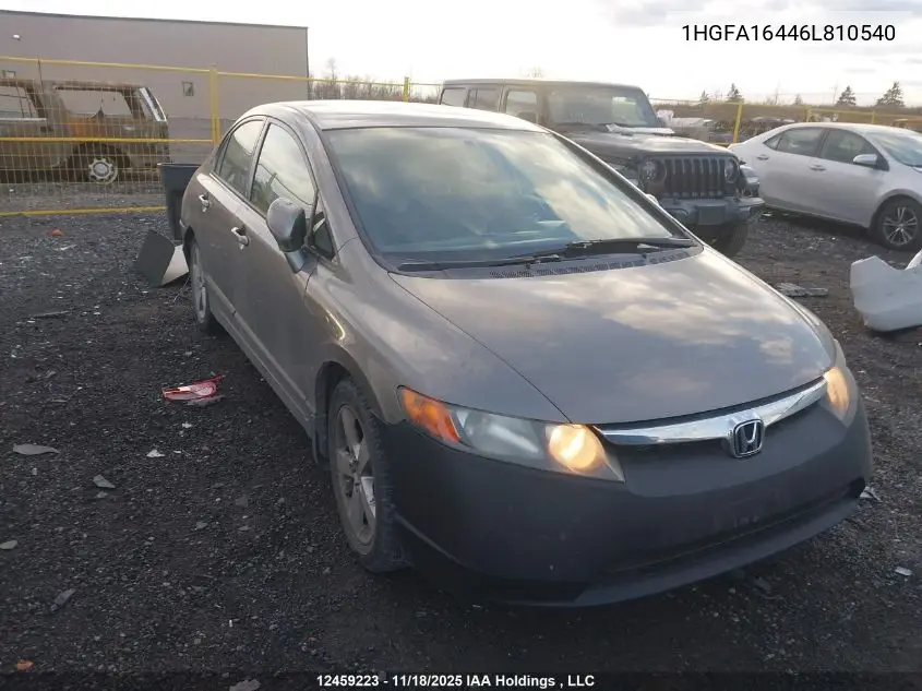 1HGFA16446L810540 2006 Honda Civic Lx