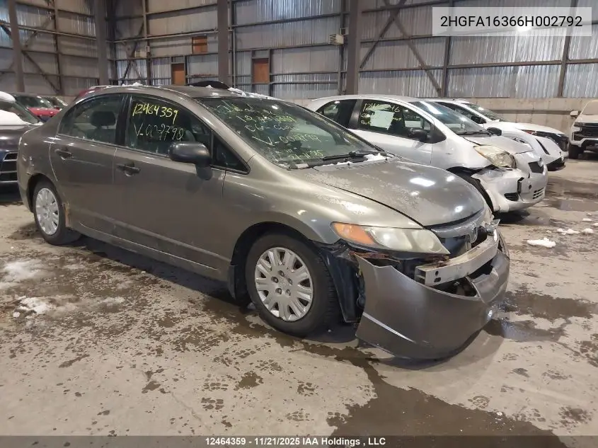 2HGFA16366H002792 2006 Honda Civic