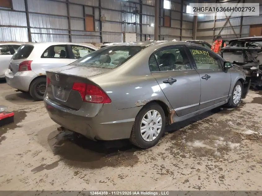 2HGFA16366H002792 2006 Honda Civic