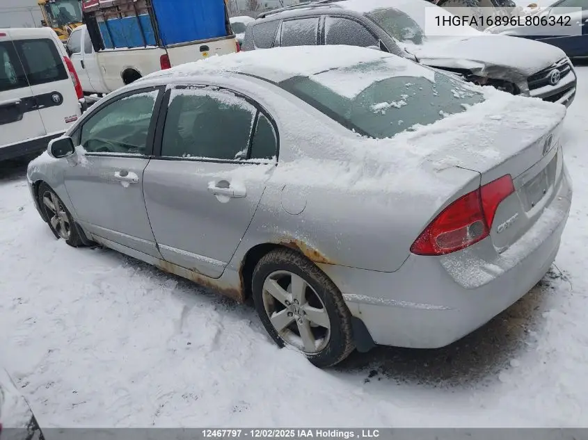 1HGFA16896L806342 2006 Honda Civic Ex