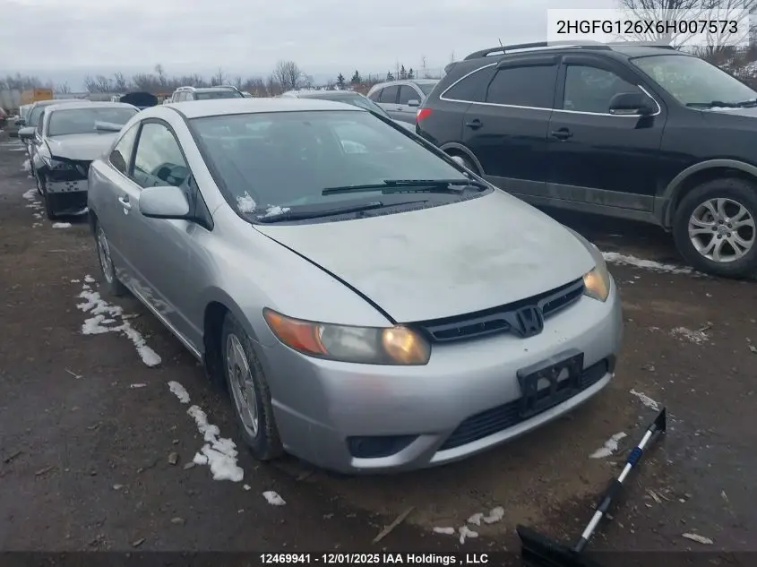 2HGFG126X6H007573 2006 Honda Civic Lx