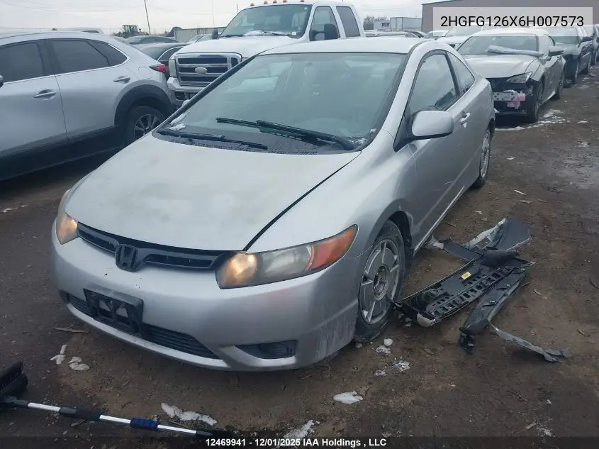 2HGFG126X6H007573 2006 Honda Civic Lx