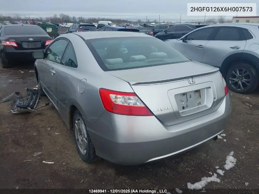 2HGFG126X6H007573 2006 Honda Civic Lx