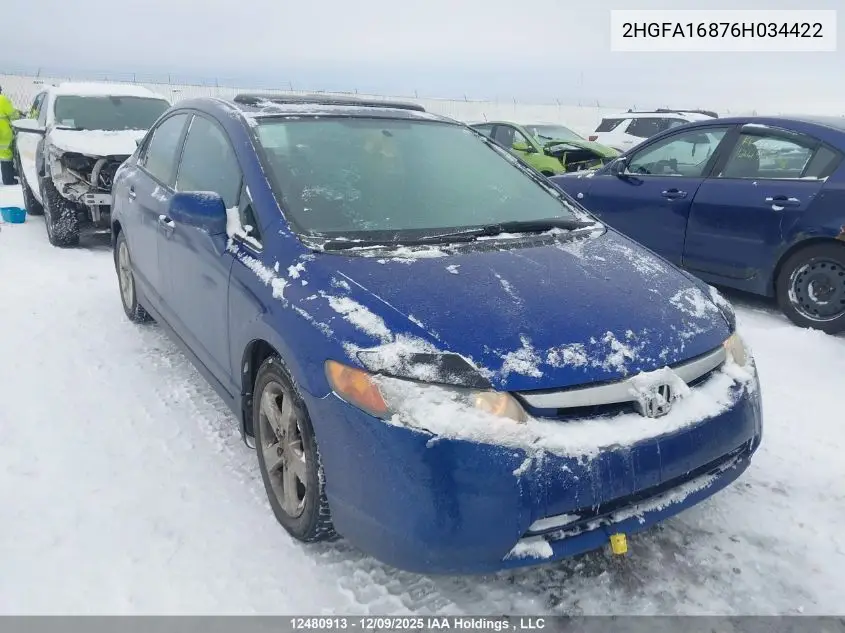 2HGFA16876H034422 2006 Honda Civic