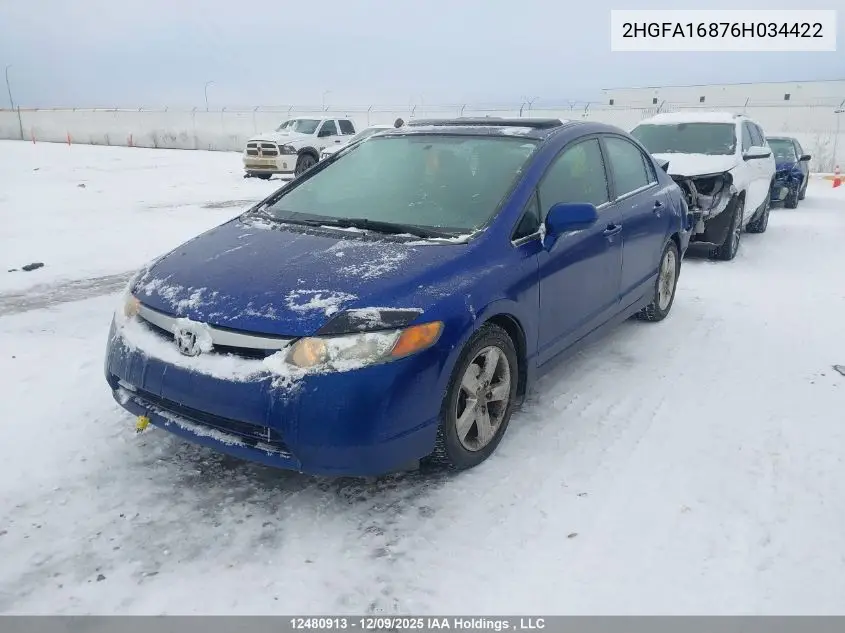2HGFA16876H034422 2006 Honda Civic