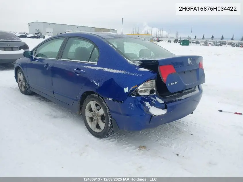 2HGFA16876H034422 2006 Honda Civic