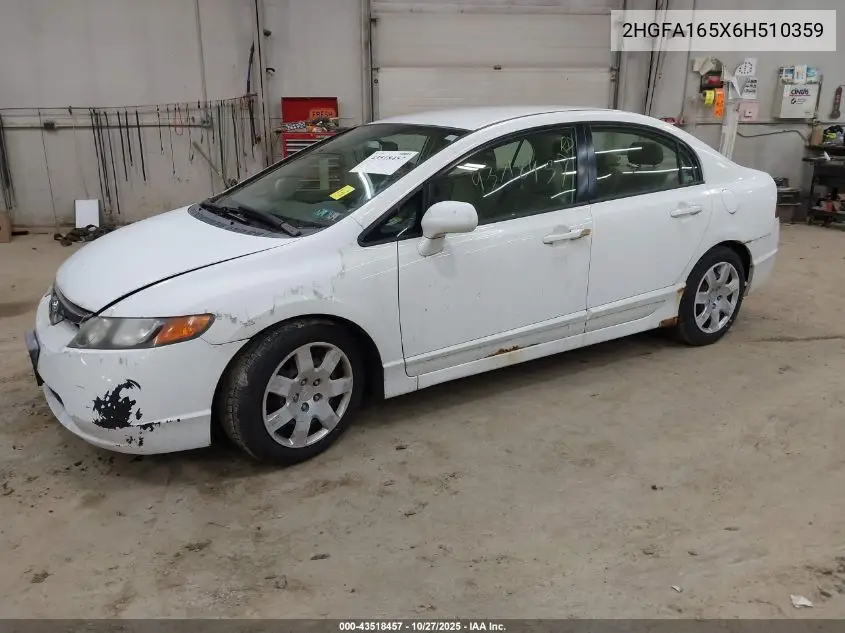 2HGFA165X6H510359 2006 Honda Civic Lx