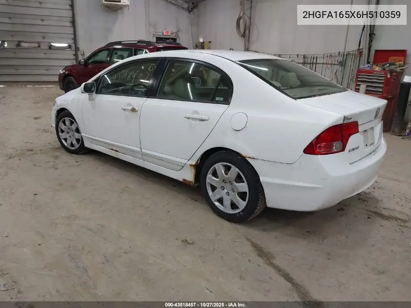 2HGFA165X6H510359 2006 Honda Civic Lx