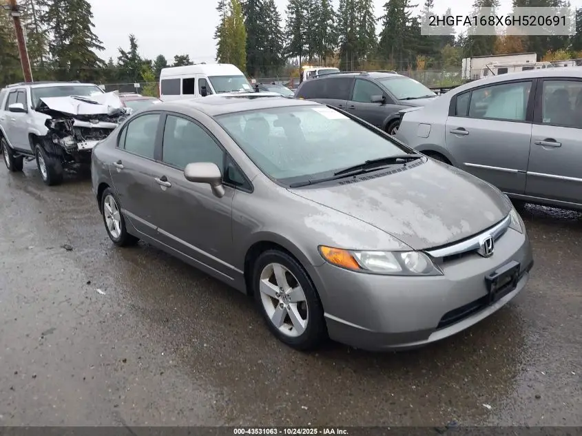 2HGFA168X6H520691 2006 Honda Civic Ex