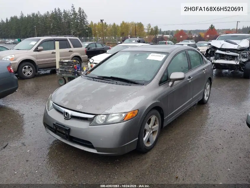 2HGFA168X6H520691 2006 Honda Civic Ex