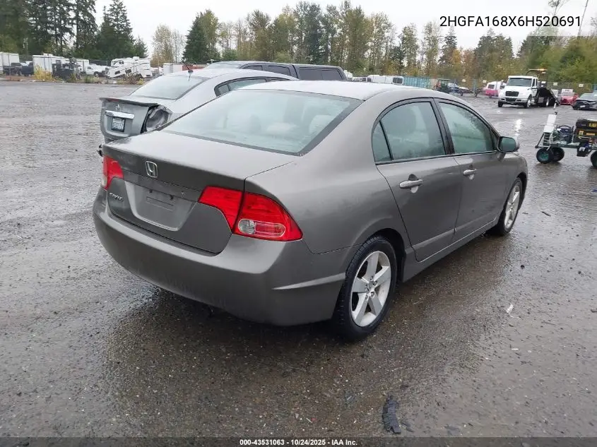 2HGFA168X6H520691 2006 Honda Civic Ex