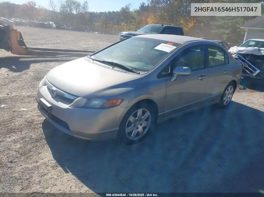 2HGFA16546H517047 2006 Honda Civic Lx