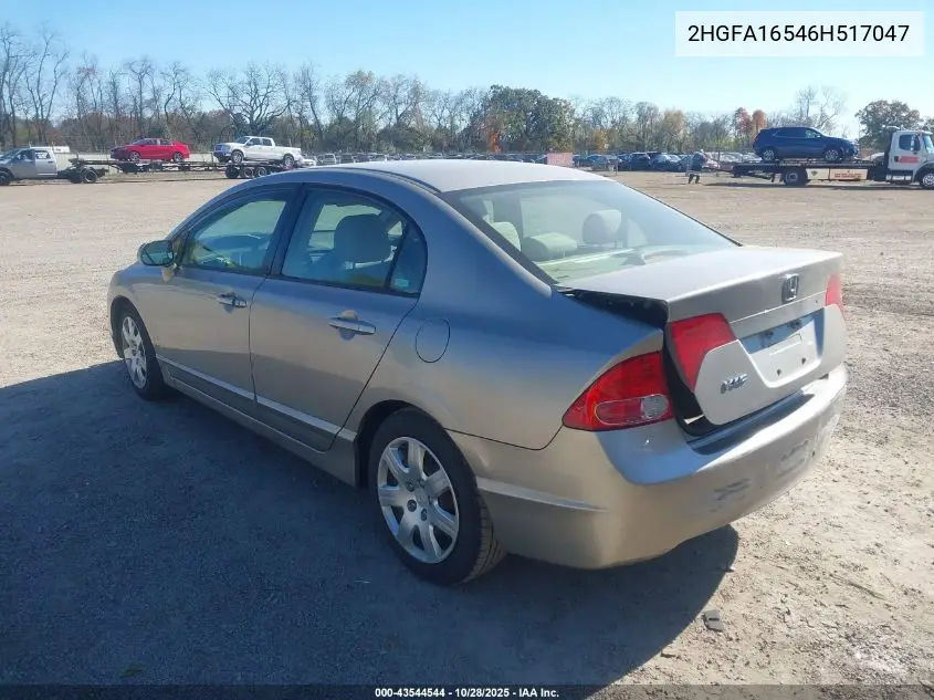 2HGFA16546H517047 2006 Honda Civic Lx