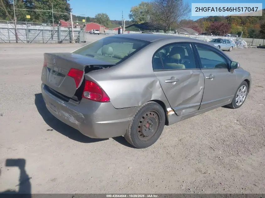 2HGFA16546H517047 2006 Honda Civic Lx