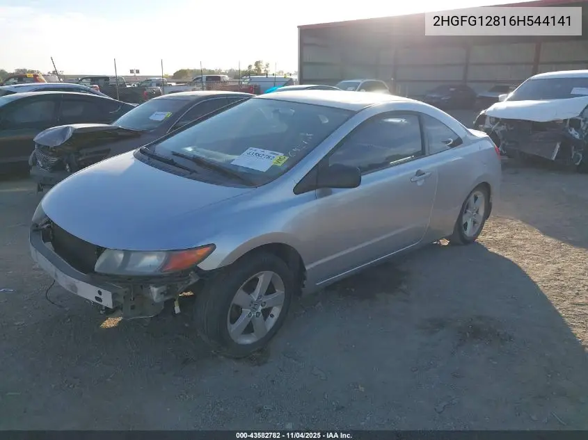 2HGFG12816H544141 2006 Honda Civic Ex