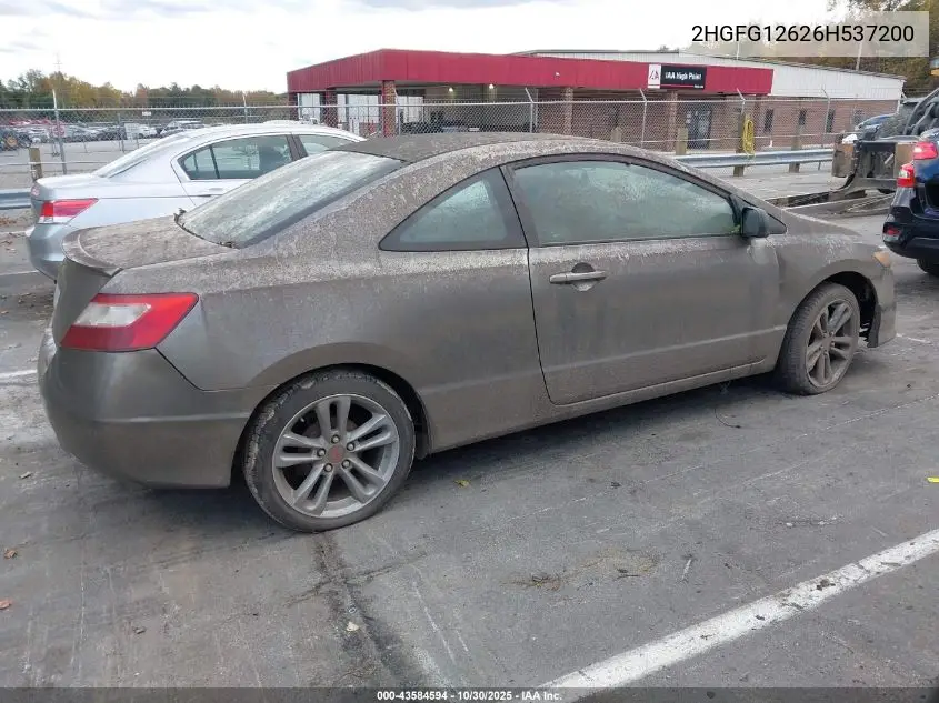2HGFG12626H537200 2006 Honda Civic Lx