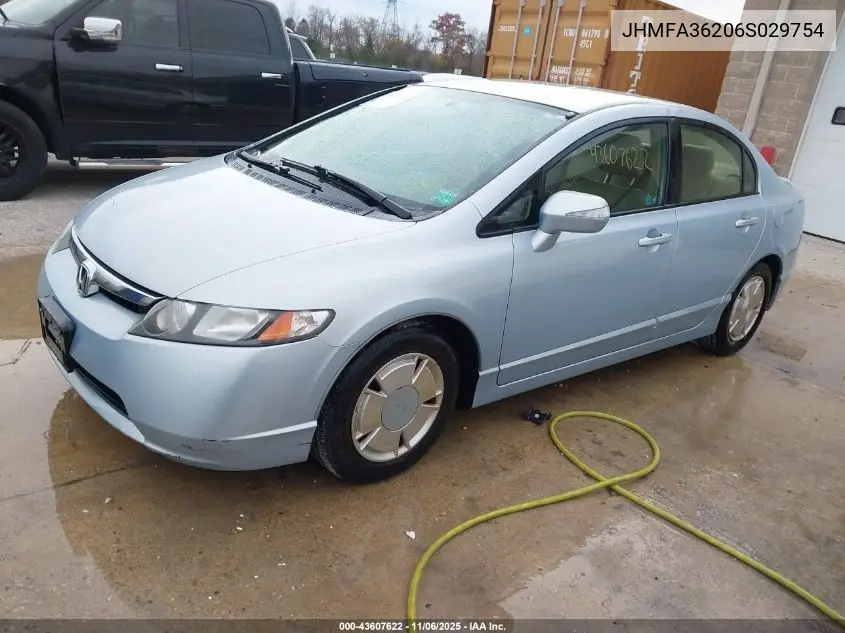 JHMFA36206S029754 2006 Honda Civic Hybrid